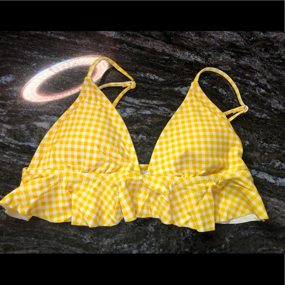 yellow and white bikini